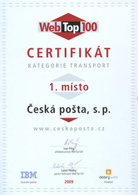 Ocenění webu České pošty