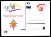 Dopisnice s přítiskem - NÁVŠTĚVA PAPEŽE BENEDIKTA XVI. V ČESKÉ REPUBLICE, ZÁŘÍ 2009