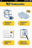 Úvodní obrazovka mobilní aplikace Česká pošta