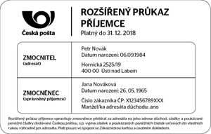 Rozšířený průkaz příjemce - Česká pošta