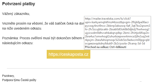 Jak rozpoznat podvodný e-mail - Česká pošta
